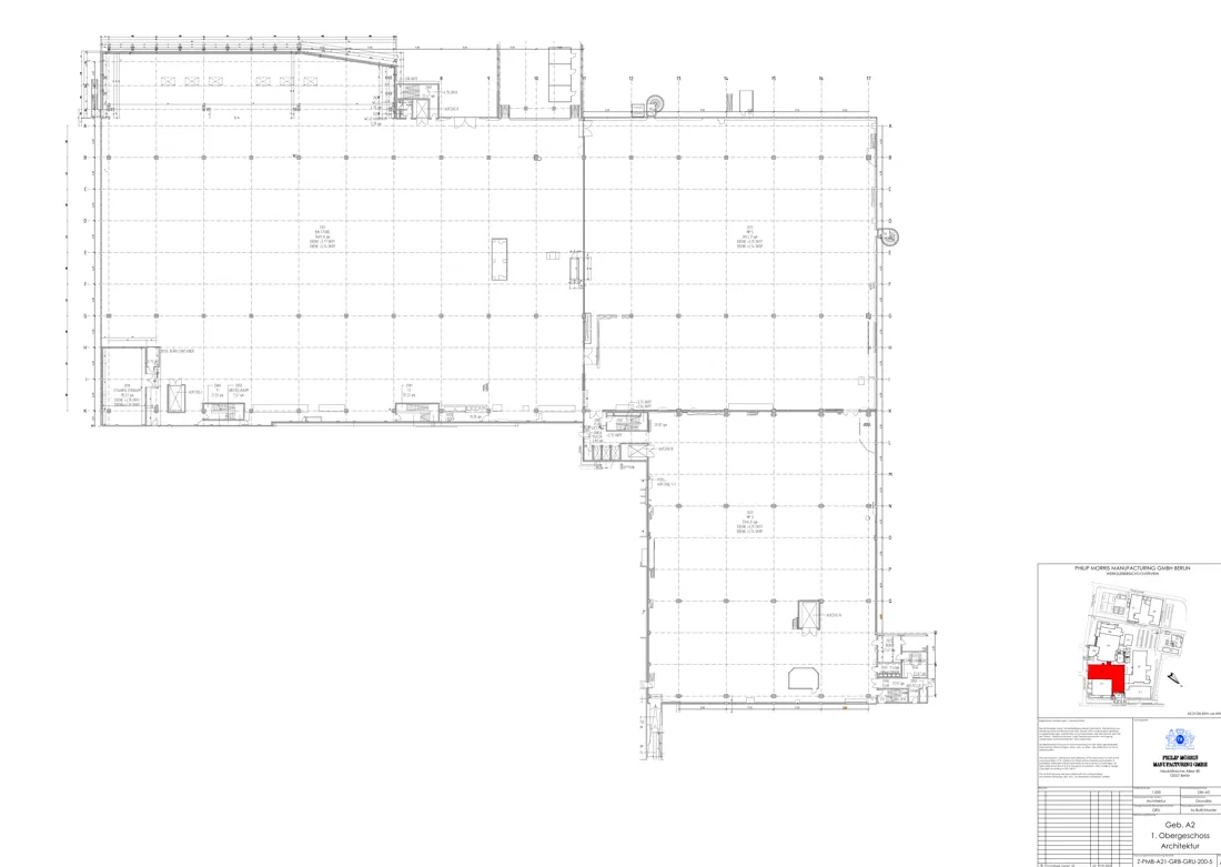 Architektur-Grundriss Gebäude A2, 1. Obergeschoss
