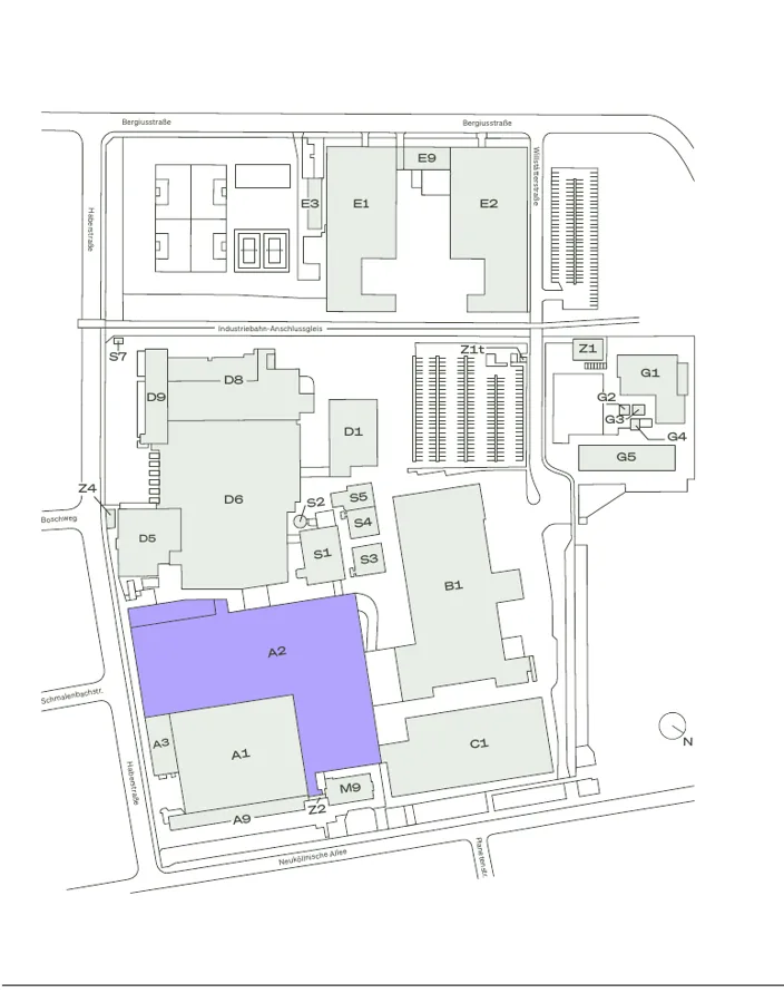NLND Campus-Lageplan – Gebäudeübersicht Neuköllnische Allee 80
